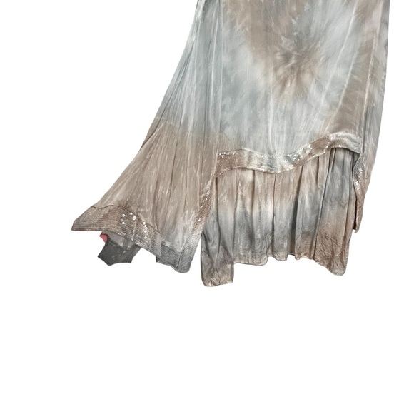 Unbranded Italian Silk Blend Sleeveless Langenlook Tie Dye Taupe/Blue Top Sz M - Picture 8 of 12